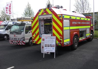 Camion incendie avec rideaux personnalisés